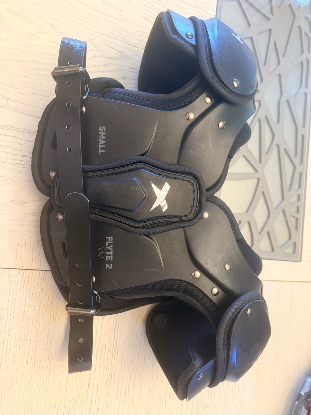 Flyte 2 Small Kids Black Football Shoulder Pads